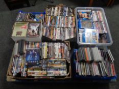 Six boxes containing assorted CDs,