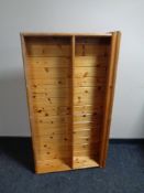 A set of pine open bookshelves