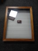 A pine counter top display cabinet together with a small quantity of jewellery boxes,