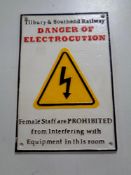 A cast iron railway safety plaque