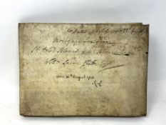 A large George II velum document relating to Sir Edward Blount, William Childe, Rick Wooley,