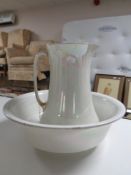 A lustre wash jug and basin