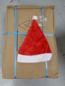 A box containing a quantity of Christmas hats