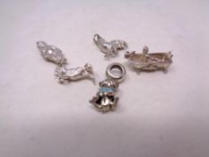 Five silver charms
