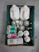 Two boxes containing a quantity of commercial cleaning equipment to include floor gel,