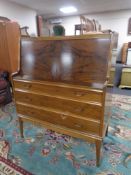 A mid 20th century walnut writing bureau