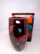 A Poole Daisy Chain triangle vase, 28 cm,