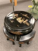 A Japanese lacquered nest of circular tables