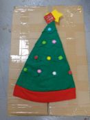 A box containing a quantity of Christmas tree hats