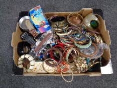 A box containing a large quantity of assorted wristwatches and bangles