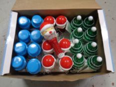 Four boxes containing light up Christmas spinners together with a further part box