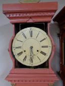 A continental painted longcase clock with circular dial (as found)