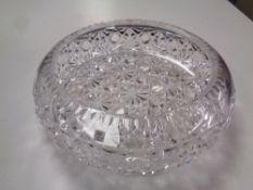 A large cut glass fruit bowl
