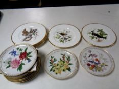 A set of eight Coalport British birds plates and a set of twelve Bing & Grondhal calendar plates