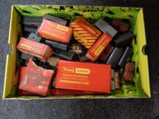 A box containing Tri-ang Railways rolling stock