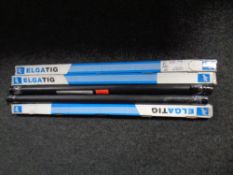 Three boxes and two tubes of Tig welding rods