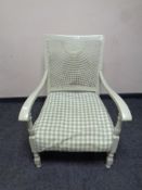 A bergere back armchair (painted)