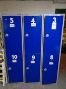 Three Elite metal double door lockers (no keys)