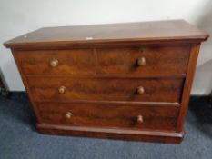 A Victorian mahogany four drawer chest