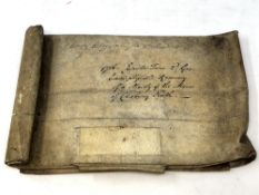 A velum document dated 1716 with portrait engraving relating to Humphrey Briggs Baronet