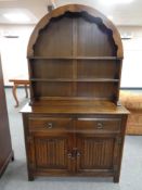 A good quality oak linen fold Dutch dresser