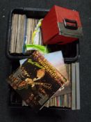 Two crates of vinyl LP records and 7