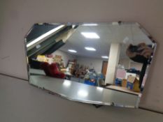 A 20th century frameless bevel edged mirror