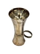 A silver drinks measure, Adie Brothers Ltd, Birmingham 1960, height 10.5cm.