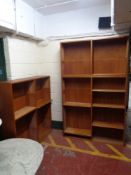 A three piece 20th century Danish teak bookshelf unit
