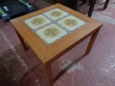 A 20th century Danish teak tile topped table