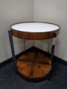 A mid 20th century Danish rosewood and chrome two tier serving trolley CONDITION REPORT: