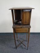 A 19th century inlaid mahogany book table on raised legs (a/f)