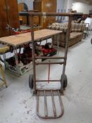 A metal heavy duty sack barrow