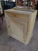 An antique pine wash stand base (as found)