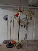 Seven assorted floor lamps (continental wiring)