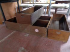 Six mahogany and pine drawers