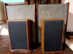 A pair of 20th century Dux Sound Project speakers together with a further pair of Ferguson speakers