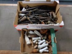 Two boxes containing a quantity of Hookah pipes and parts