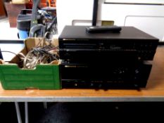 A Marantz compact disc player CD-52 together with integrated amplifier PM-50,