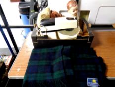 A box containing miscellaneous to include soft toys & Teddy bears, 20th century plastic headed doll,