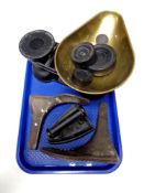 A set of Salter kitchen scales with weights,