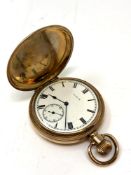 An Elgin gold plated full hunter pocket watch. CONDITION REPORT: In going order.