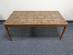 A mid 20th century Danish tile topped coffee table