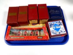A tray of boxed Britain's lead military figures and kings (seven sets)