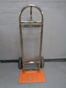 A heavy duty single handled adjustable sack barrow