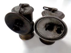 Two Premier carbide lamps
