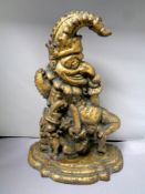 A 19th century cast iron Mr Punch door stop