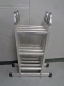 A set of folding aluminium multi purpose ladders