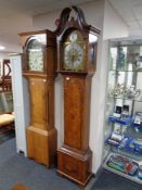 A 19th century inlaid mahogany longcase clock with brass and silvered dial, P. Ch.