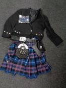 A Prince Charles jacket size 44 R, together with kilt size 34, kilt pin, belt,